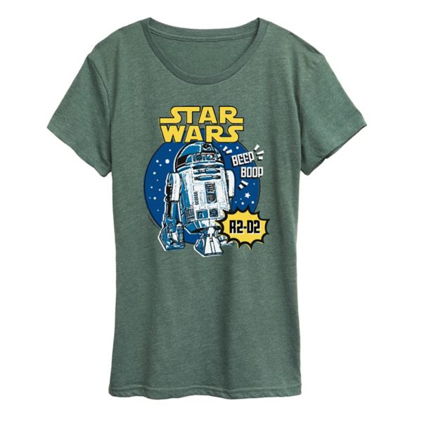 Женская футболка с графическим рисунком комиксов r2-d2 Star Wars, зеленый
Женская футболка с графическим рисунком комиксов r2-d2 Star Wars, зеленый