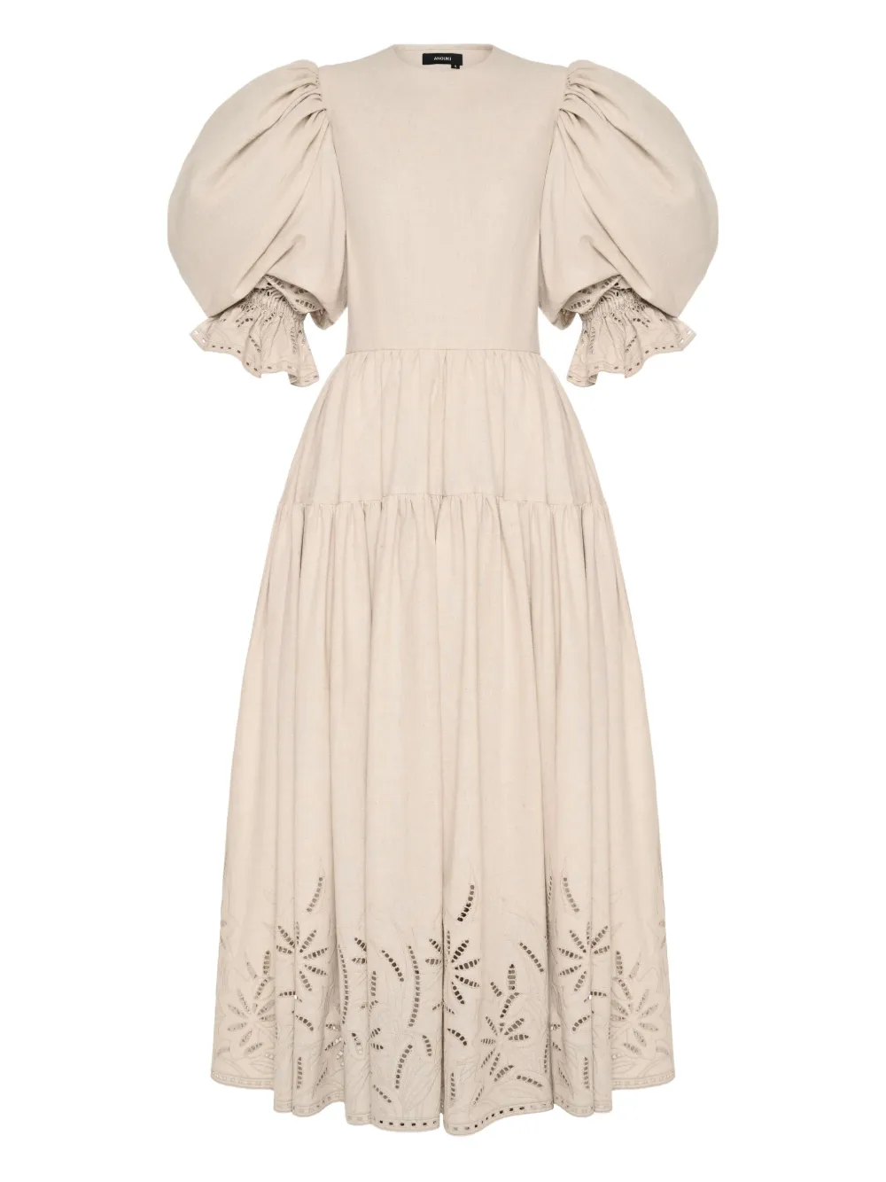 Платье макси с объемными рукавами и вышивкой ANOUKI, нейтральный
Платье макси с объемными рукавами и вышивкой ANOUKI, нейтральный