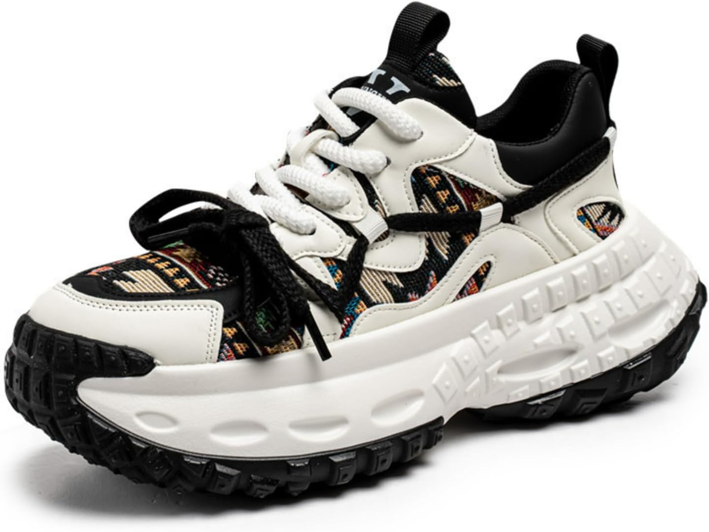 Мужские кроссовки MACEFIL с толстой подошвой 8 см, цветочным узором, в стиле «папиных» кроссовок, модные повседневные обувь для прогулок и скейтбординга, белый/черный
Мужские кроссовки MACEFIL с толстой подошвой 8 см, цветочным узором, в стиле «папиных» кроссовок, модные повседневные обувь для прогулок и скейтбординга, белый/черный