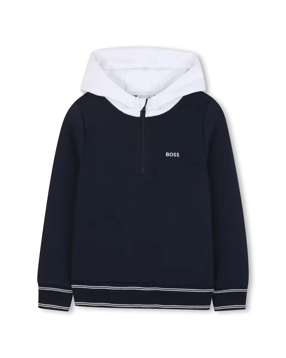 Свитшот для мальчика с контрастной толстовкой и застежкой-молнией BOSS Kidswear, тёмно-синий
Свитшот для мальчика с контрастной толстовкой и застежкой-молнией BOSS Kidswear, тёмно-синий