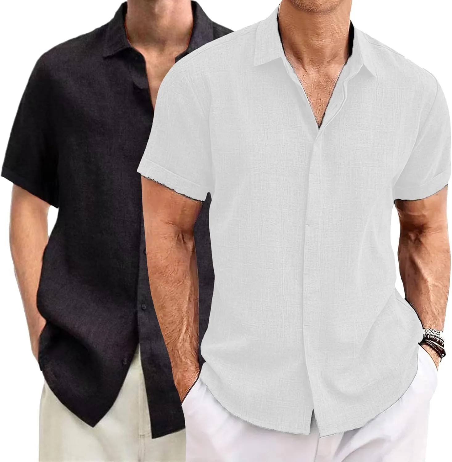 Мужская рубашка из льна на пуговицах, летняя, легкая QOAAIE
Мужская рубашка из льна на пуговицах, летняя, легкая QOAAIE