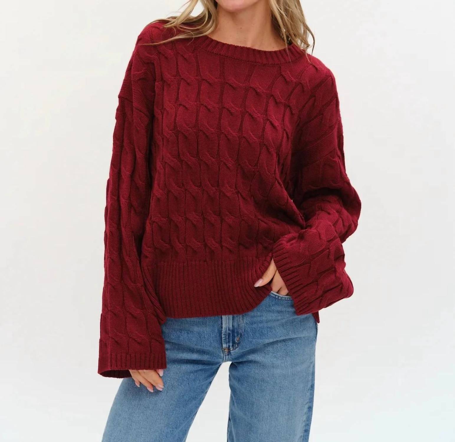 SIX/FIFTY Свитер крупной вязки «Ива» бордового цвета
SIX/FIFTY Свитер крупной вязки «Ива» бордового цвета