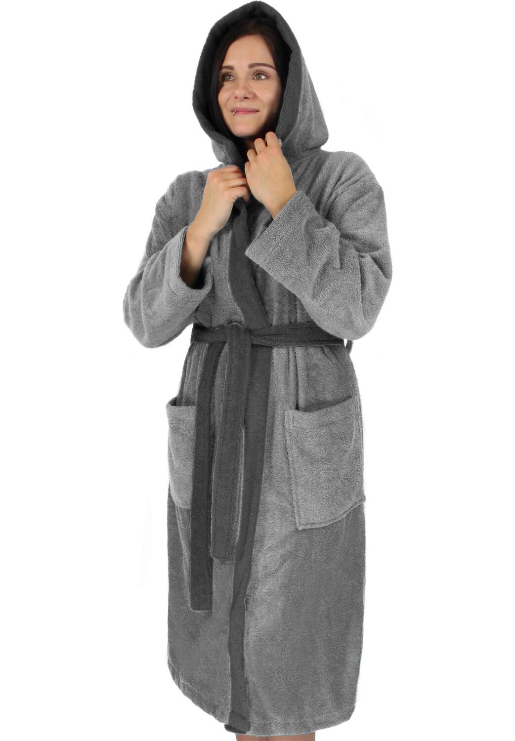Халат женский хлопковый с махровой тканью, двухцветный - OEKO-TEX 100 normani, цвет Grau Schwarz
Халат женский хлопковый с махровой тканью, двухцветный - OEKO-TEX 100 normani, цвет Grau Schwarz