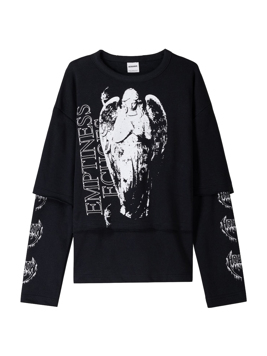Толстовка Bershka, черный
Толстовка Bershka, черный