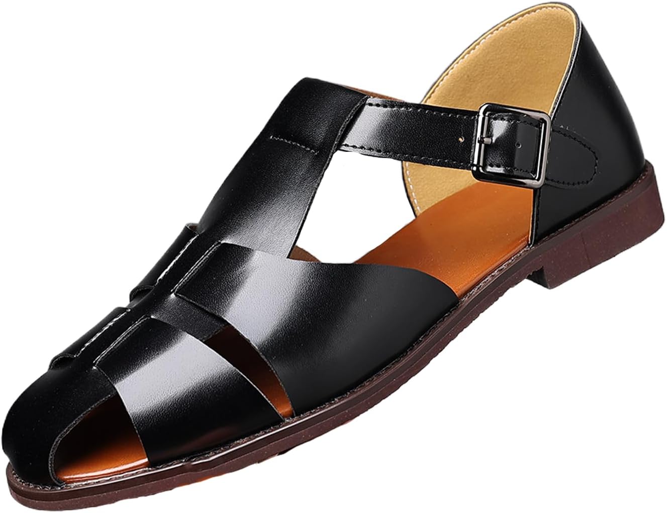 Мужские кожаные босоножки с открытой подошвой и пряжкой, удобные с круглым носком, дышащие, с низким каблуком, противоскользящие римские сандалии для отдыха, работы и вождения Fifilapin, черный
Мужские кожаные босоножки с открытой подошвой и пряжкой, удобные с круглым носком, дышащие, с низким каблуком, противоскользящие римские сандалии для отдыха, работы и вождения Fifilapin, черный