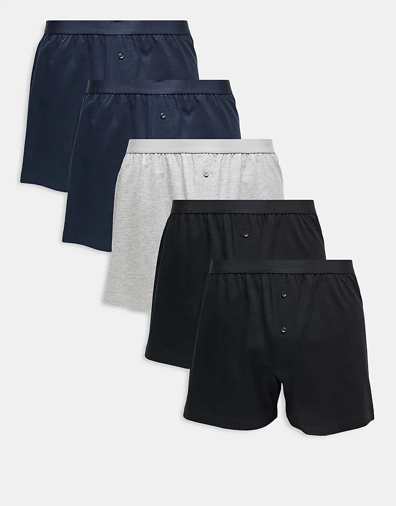 Комплект из 5 пар трусов-боксеров ASOS DESIGN разных цветов 
Комплект из 5 пар трусов-боксеров ASOS DESIGN разных цветов