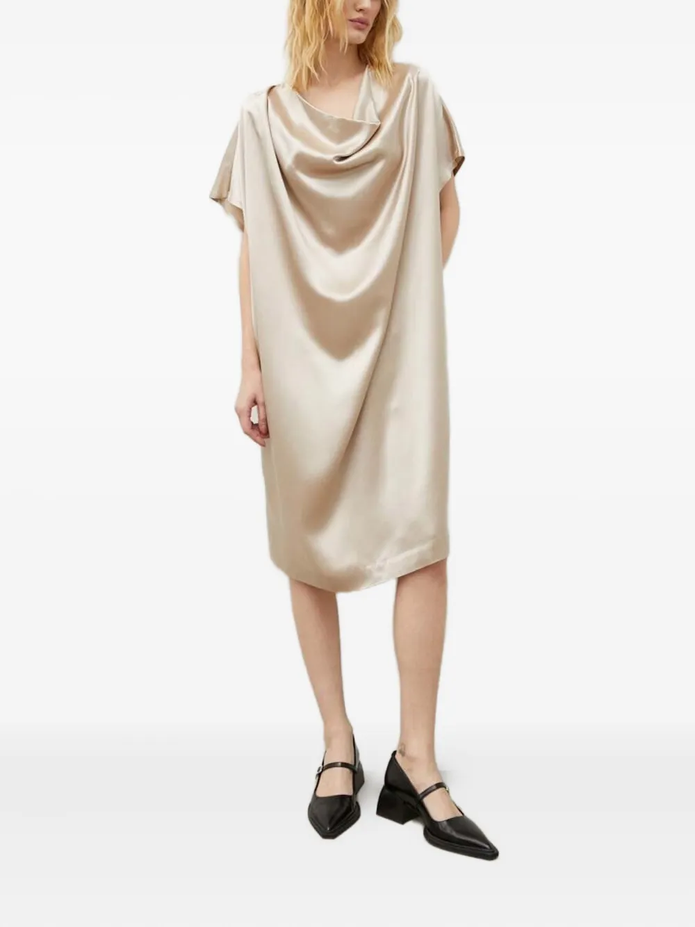 Платье миди с воротником-хомутом lovechild, нейтральный 
Платье миди с воротником-хомутом lovechild, нейтральный