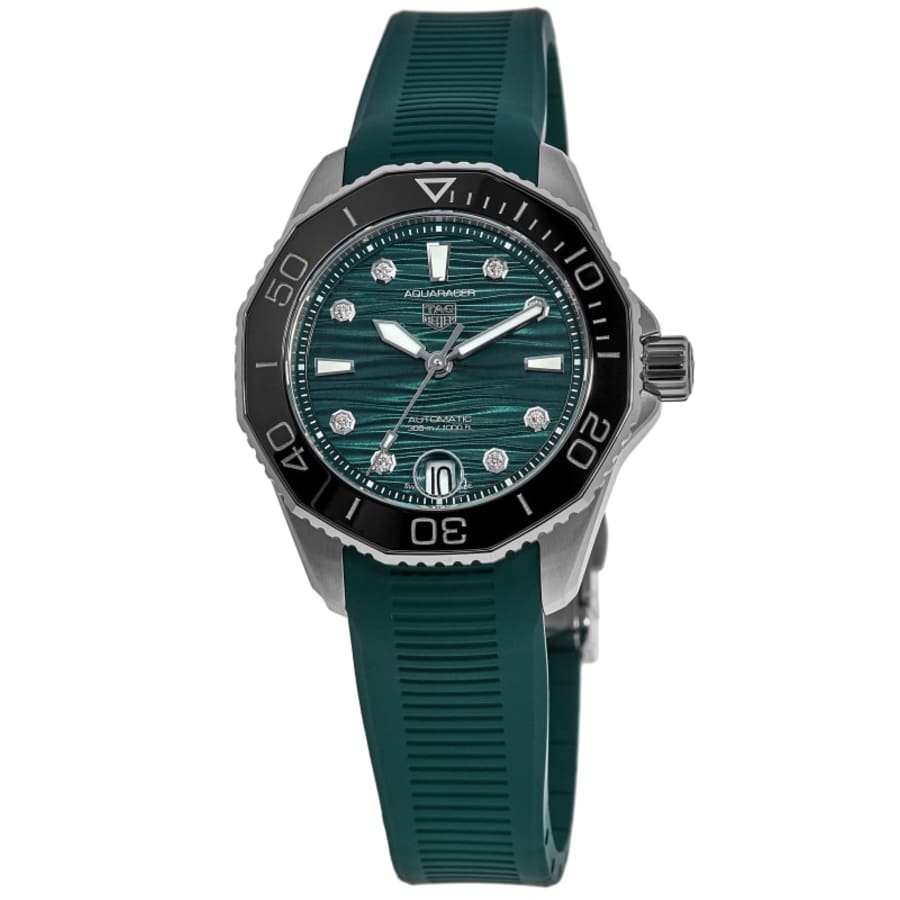 Tag Heuer Aquaracer Professional 300 Date Green Diamond Dial Rubber Remesh Женские часы
Tag Heuer Aquaracer Professional 300 Date Green Diamond Dial Rubber Remesh Женские часы