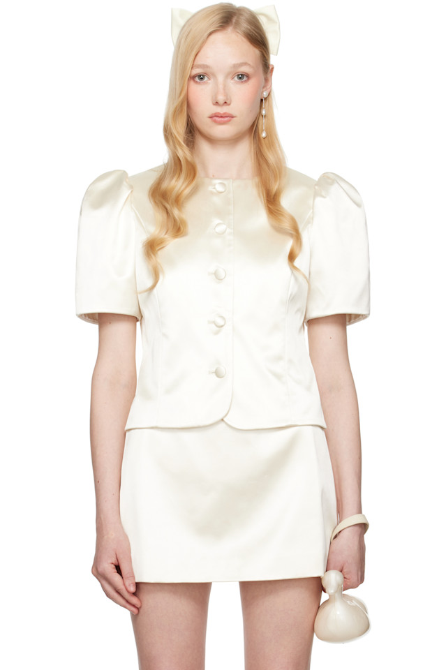 эксклюзивная свадебная капсула Ssense жакет bonny Sandy Liang, цвет champagne
эксклюзивная свадебная капсула Ssense жакет bonny Sandy Liang, цвет champagne