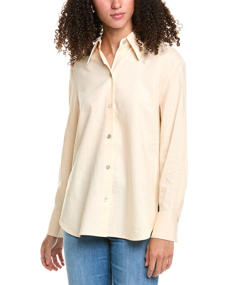 Винс Расслабленная Пуговичная Рубашка из Смесового Льна Vince, белый
Винс Расслабленная Пуговичная Рубашка из Смесового Льна Vince, белый