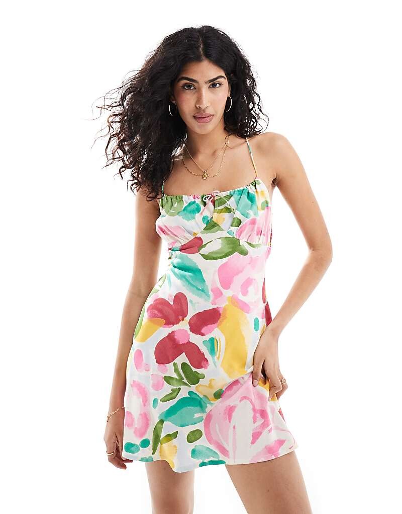 ASOS DESIGN – Мини-платье на бретельках со сборками на груди и абстрактным цветочным принтом
ASOS DESIGN – Мини-платье на бретельках со сборками на груди и абстрактным цветочным принтом