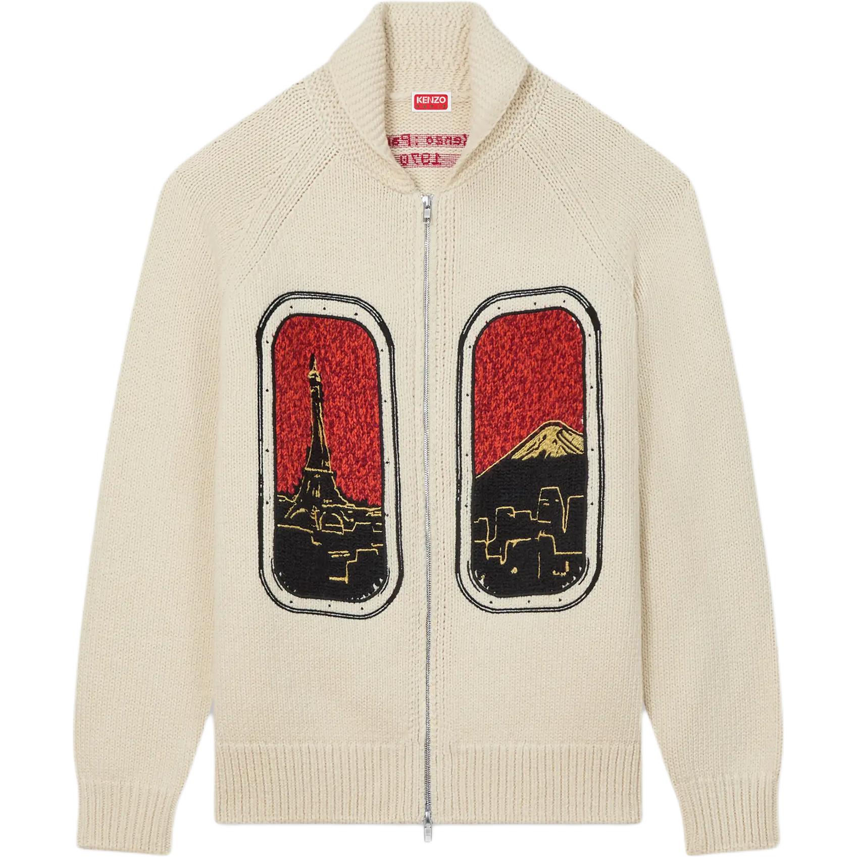 Шерстяной кардиган с изображением Эйфелевой башни и горы Фудзи Kenzo, серый белый
Шерстяной кардиган с изображением Эйфелевой башни и горы Фудзи Kenzo, серый белый