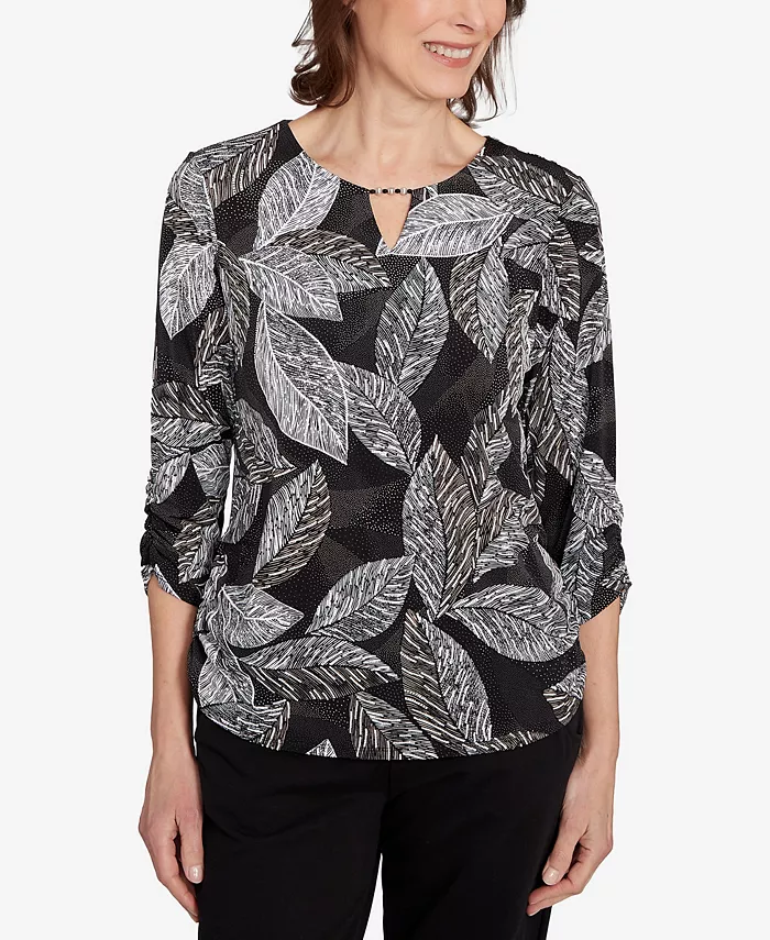 Женский классический топ с пышным принтом в виде листьев Alfred Dunner, черный
Женский классический топ с пышным принтом в виде листьев Alfred Dunner, черный