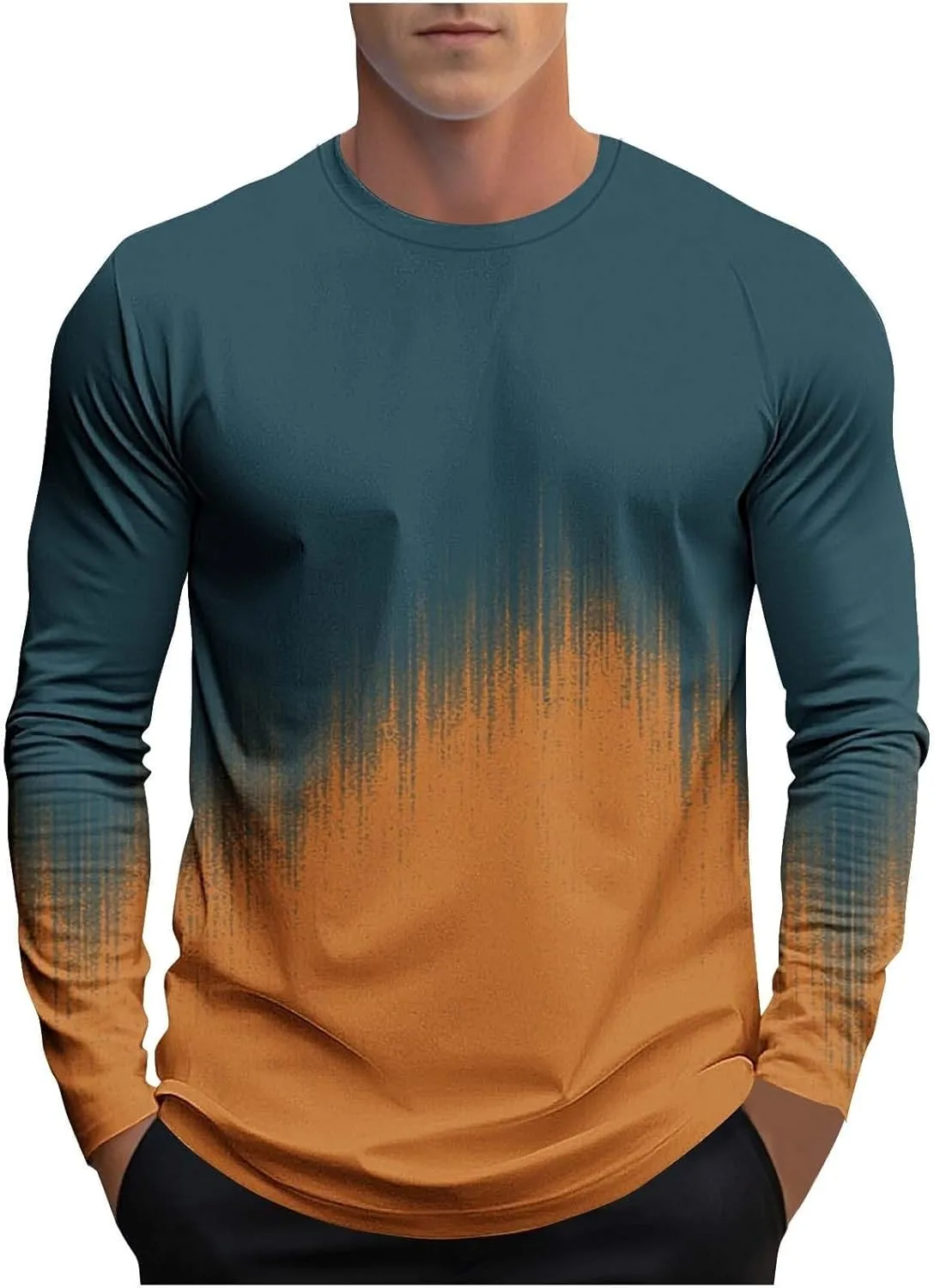 Мужская футболка с длинным рукавом и градиентным принтом
Мужская футболка с длинным рукавом и градиентным принтом