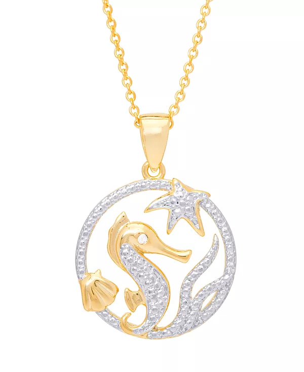 Ожерелье с медальоном в виде морского конька с бриллиантовым акцентом, 18 дюймов, из золотой пластины Macy'S, gold
Ожерелье с медальоном в виде морского конька с бриллиантовым акцентом, 18 дюймов, из золотой пластины Macy'S, gold