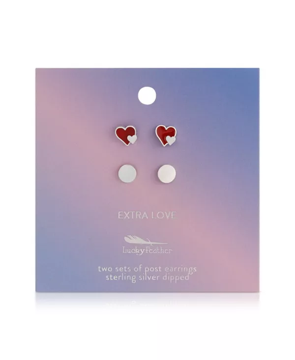 Комплект сережек - 2 шт. - сердечки/круглые серьги (серебро) - экстра любовь Lucky Feather, silver
Комплект сережек - 2 шт. - сердечки/круглые серьги (серебро) - экстра любовь Lucky Feather, silver
