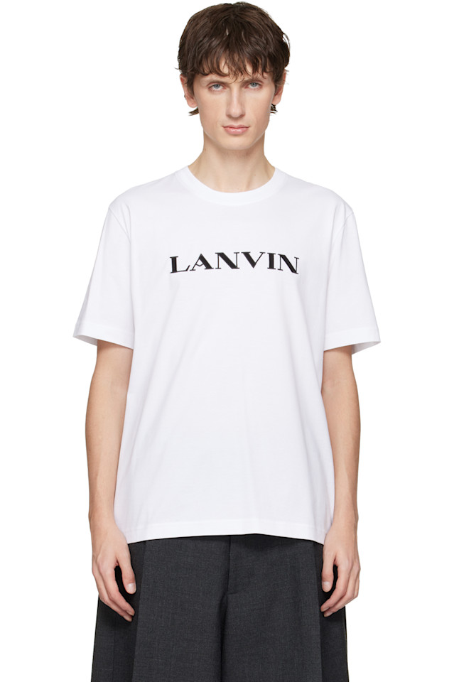 Lanvin Белая хлопковая футболка с вышивкой «Ланвин»
Lanvin Белая хлопковая футболка с вышивкой «Ланвин»