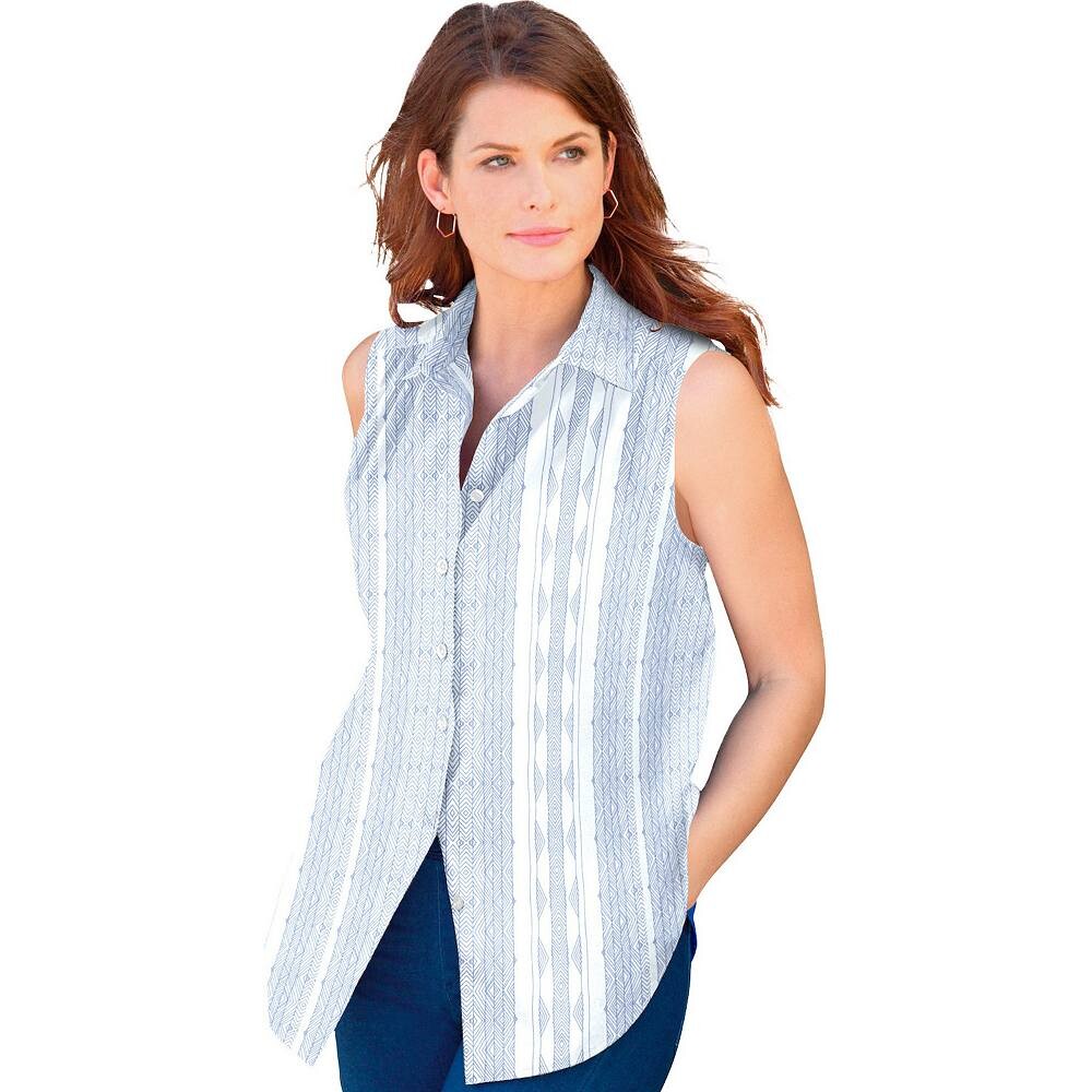 Женская рубашка большого размера без рукавов Roaman's Kate Big, цвет French Blue White
Женская рубашка большого размера без рукавов Roaman's Kate Big, цвет French Blue White