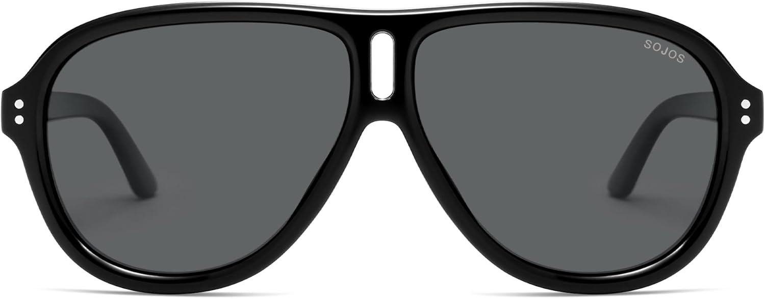 Солнцезащитные очки-авиаторы SOJOS в стиле ретро, увеличенного размера, поляризованные, для женщин и мужчин, модные в стиле 70-х и 80-х, с защитой от ультрафиолета UV400, модель SJ2666, Black/Grey
Солнцезащитные очки-авиаторы SOJOS в стиле ретро, увеличенного размера, поляризованные, для женщин и мужчин, модные в стиле 70-х и 80-х, с защитой от ультрафиолета UV400, модель SJ2666, Black/Grey