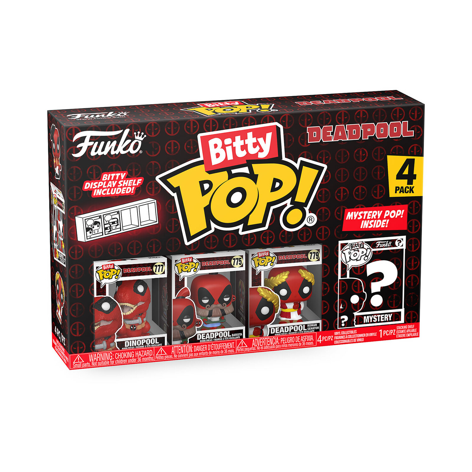 Дэдпул - Набор из 4 фигурок Funko Bitty Pop, серия 3
Дэдпул - Набор из 4 фигурок Funko Bitty Pop, серия 3