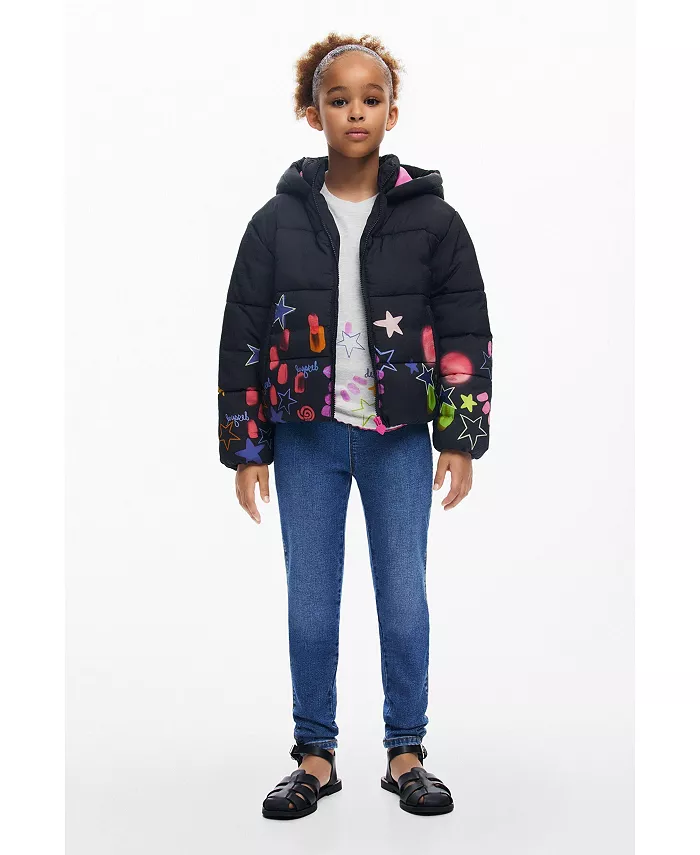 Детское стеганое пальто Star для девочек Desigual, черный 
Детское стеганое пальто Star для девочек Desigual, черный