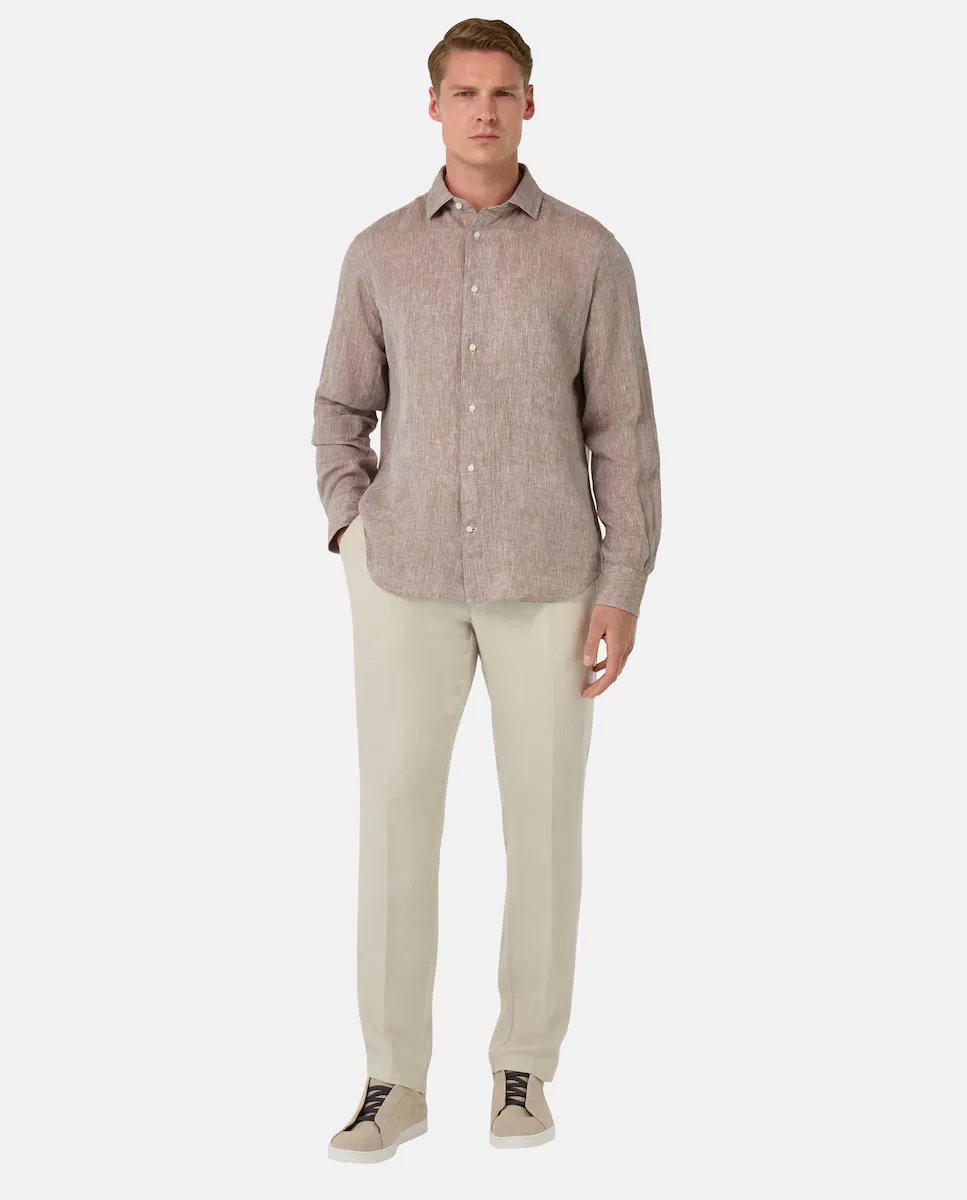 Брюки из льна со стрелками Boggi Milano, кремовый
Брюки из льна со стрелками Boggi Milano, кремовый