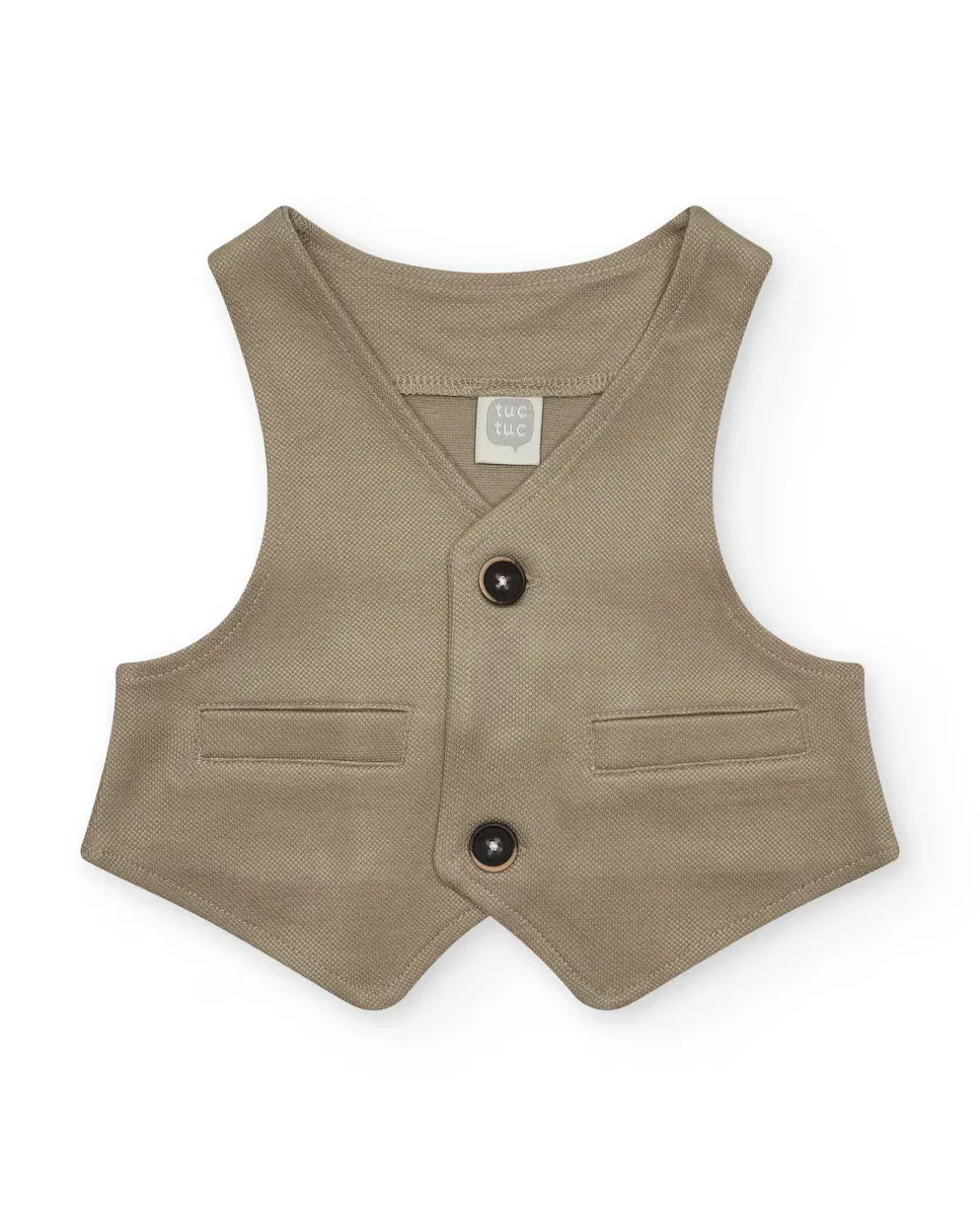 Жилет для мальчика на пуговицах и декоративных карманах Tuc tuc, бежевый
Жилет для мальчика на пуговицах и декоративных карманах Tuc tuc, бежевый
