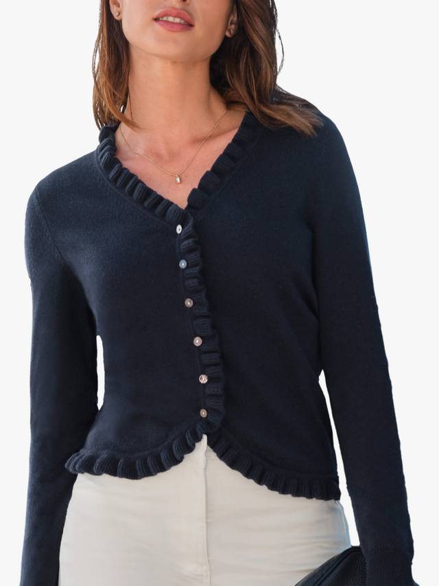 Кардиган из чистого кашемира с оборками Pure Collection, темно-синий
Кардиган из чистого кашемира с оборками Pure Collection, темно-синий