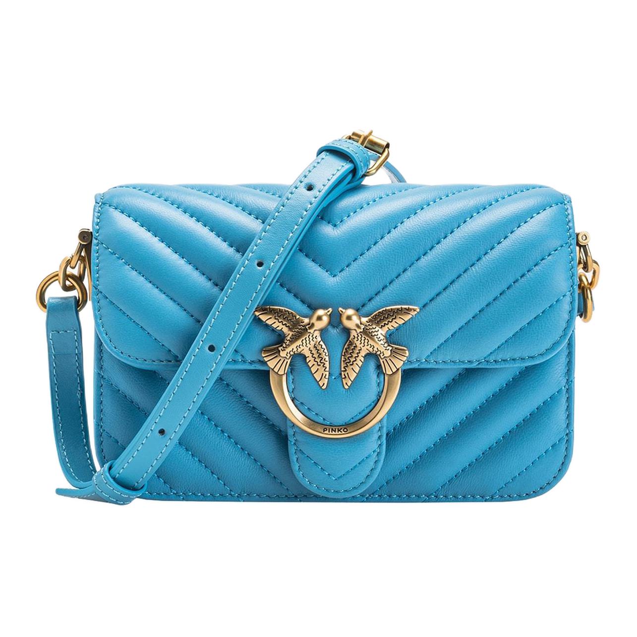 PINKO Овчинная сумка ласточка через плечо маленькая женская лазурно голубая
PINKO Овчинная сумка ласточка через плечо маленькая женская лазурно голубая