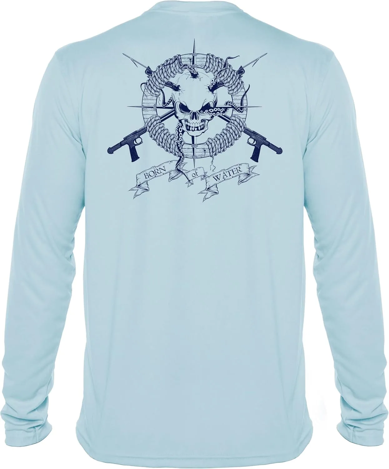 Футболка для подводной охоты Born of Water с длинным рукавом: Skull & Spearguns
Футболка для подводной охоты Born of Water с длинным рукавом: Skull & Spearguns