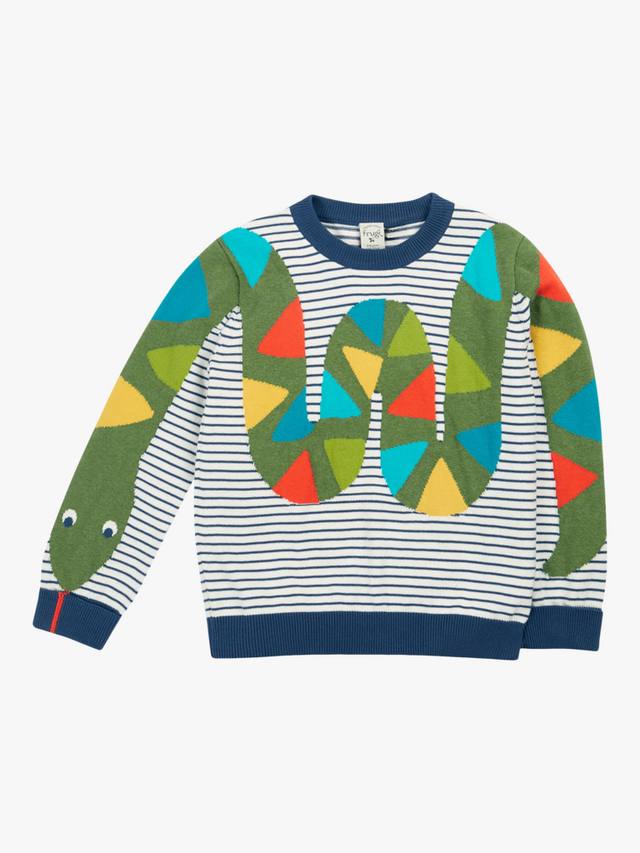 Детский джемпер из чистого органического хлопка elwood stripe snake в полоску Frugi, цвет Navy Blue Stripe 
Детский джемпер из чистого органического хлопка elwood stripe snake в полоску Frugi, цвет Navy Blue Stripe