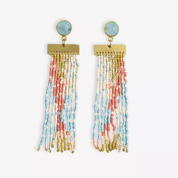 Серьги-Гвоздики Lilah из полудрагоценных камней с бахромой из бусин органической формы Ink+Alloy, amalfi
Серьги-Гвоздики Lilah из полудрагоценных камней с бахромой из бусин органической формы Ink+Alloy, amalfi