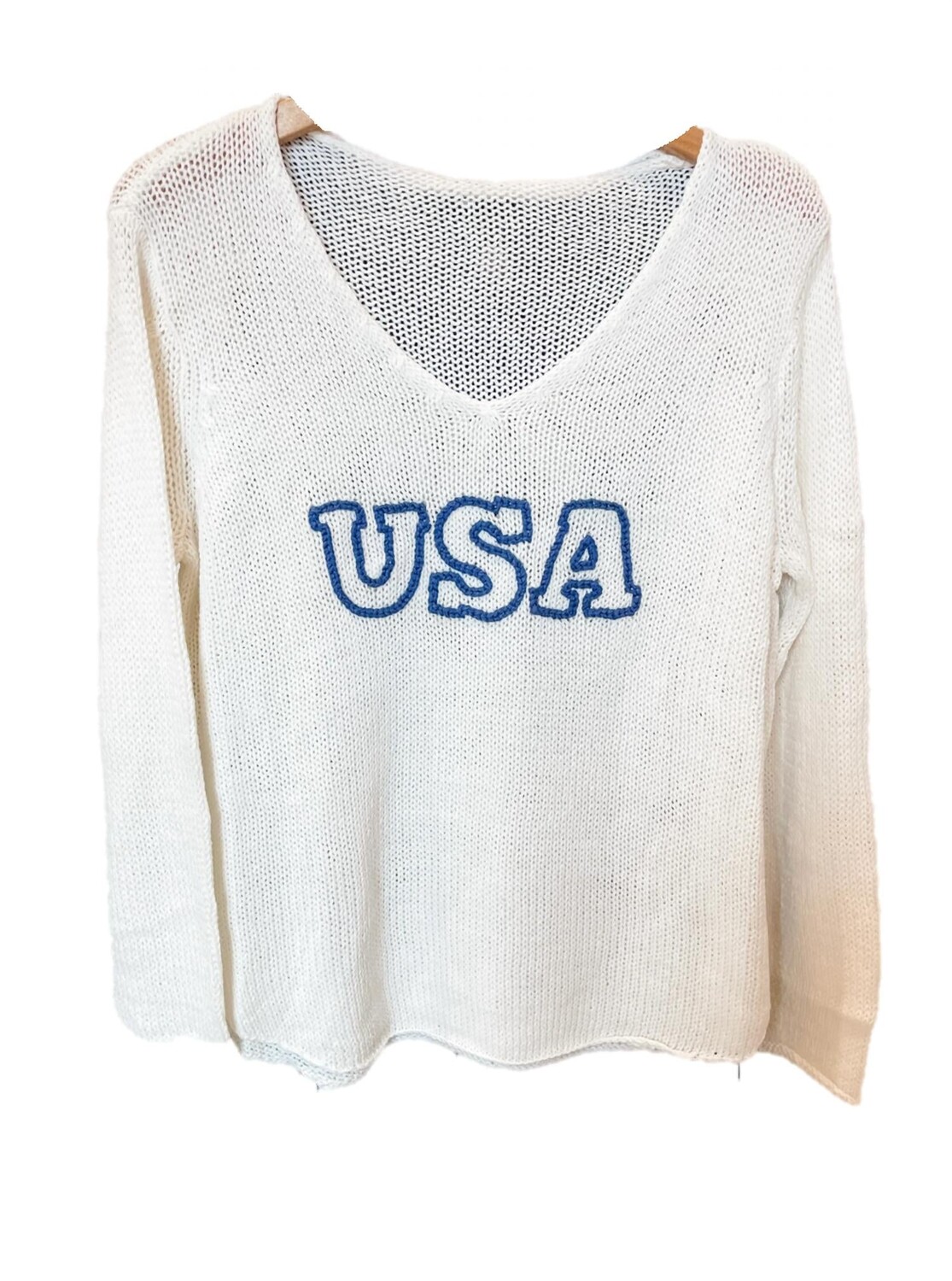 Белый свитер с V-образным вырезом USA Wooden Ships, белый
Белый свитер с V-образным вырезом USA Wooden Ships, белый