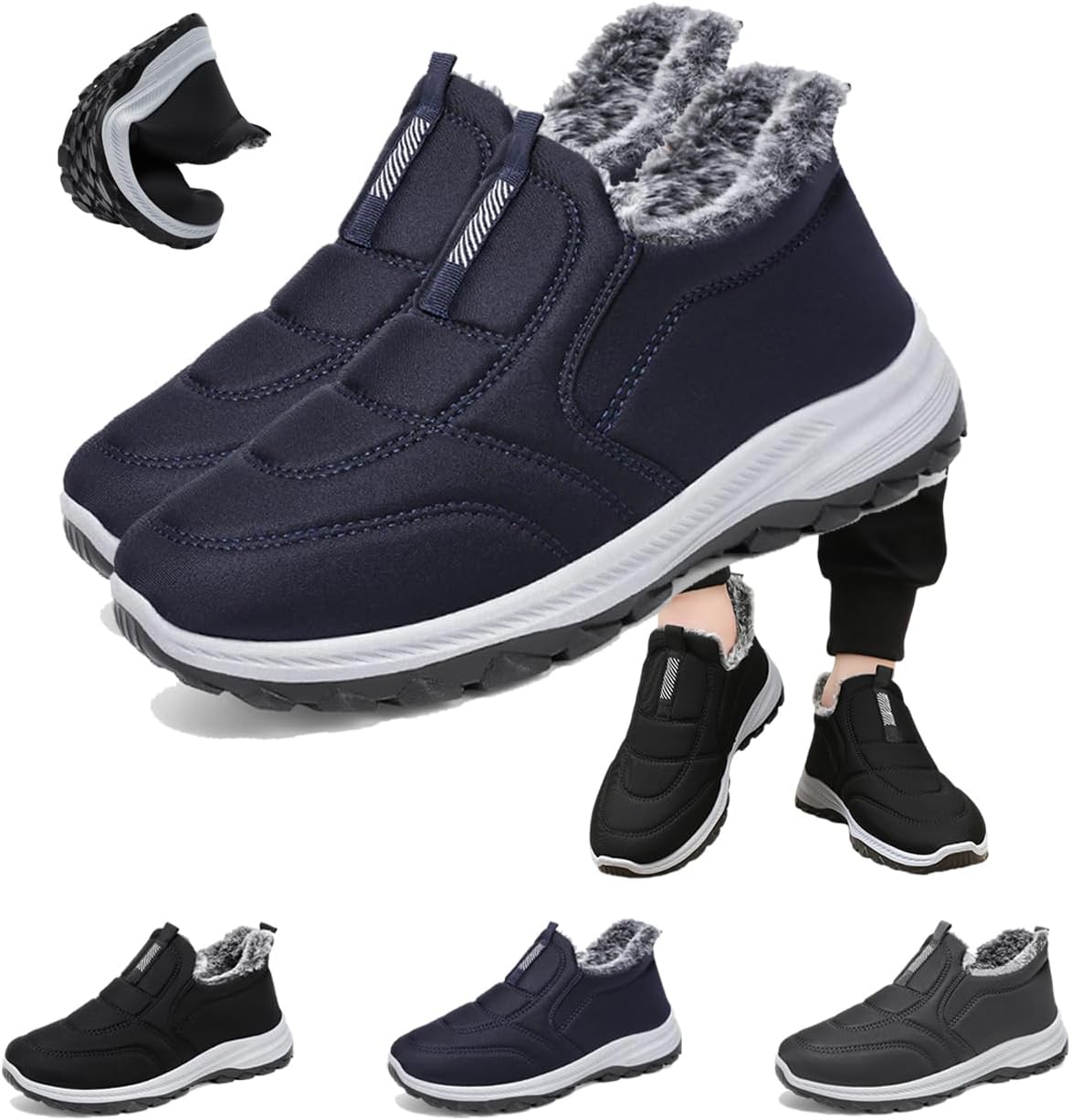 Мужские зимние снежные ботинки водонепроницаемые с теплой меховой подкладкой, ботильоны до щиколотки, на скользкой подошве, походная обувь с широкой носочной частью, удобные кроссовки для прогулок Generic, синий
Мужские зимние снежные ботинки водонепроницаемые с теплой меховой подкладкой, ботильоны до щиколотки, на скользкой подошве, походная обувь с широкой носочной частью, удобные кроссовки для прогулок Generic, синий