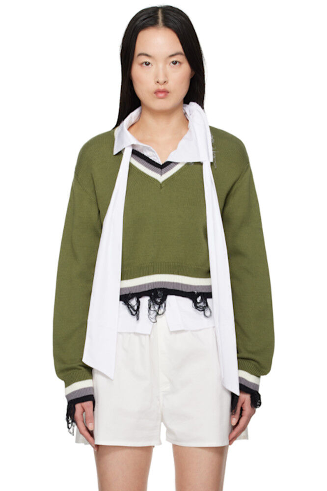 Зеленый укороченный свитер с V-образным вырезом Ottolinger
Зеленый укороченный свитер с V-образным вырезом Ottolinger