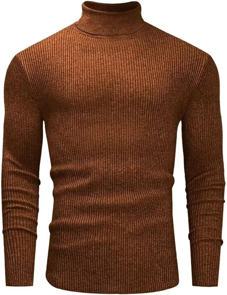 Мужской свитер Slim Fit с высоким воротником и полосками
Мужской свитер Slim Fit с высоким воротником и полосками