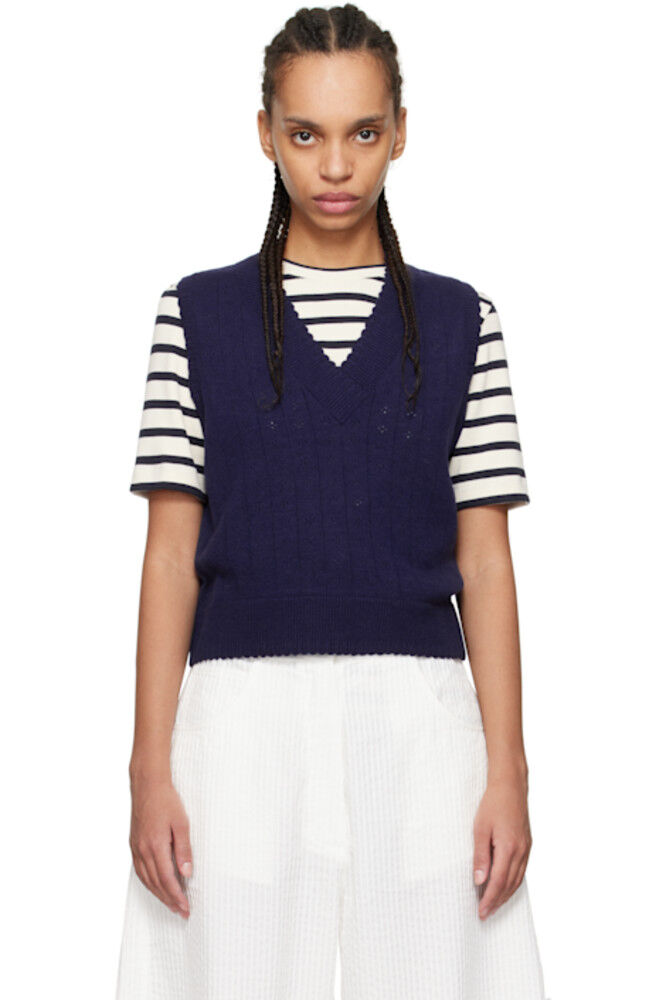 Жилет из голубой мериносовой шерсти Cordera
Жилет из голубой мериносовой шерсти Cordera