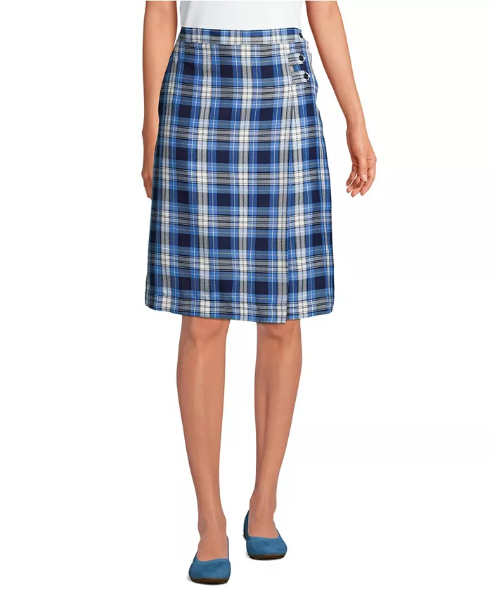 Женская клетчатая юбка А-силуэта ниже колена Lands' End, синий
Женская клетчатая юбка А-силуэта ниже колена Lands' End, синий