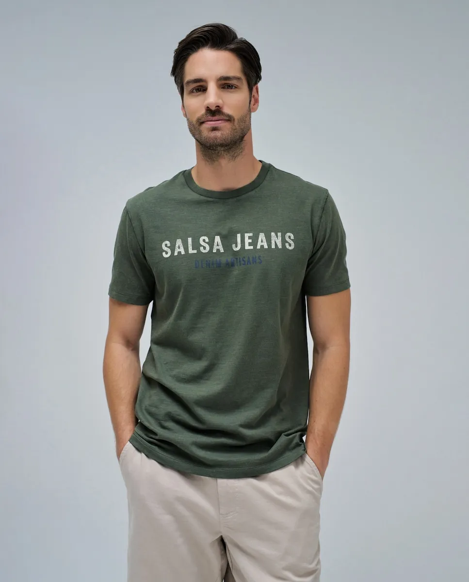 Мужская футболка с логотипом Salsa Jeans, военный зеленый
Мужская футболка с логотипом Salsa Jeans, военный зеленый