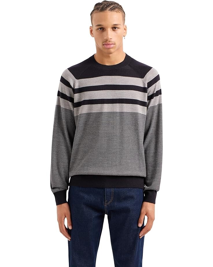 Свитер Armani Exchange Ax Striped Sweater, цвет Navy/Driftwood 
Свитер Armani Exchange Ax Striped Sweater, цвет Navy/Driftwood