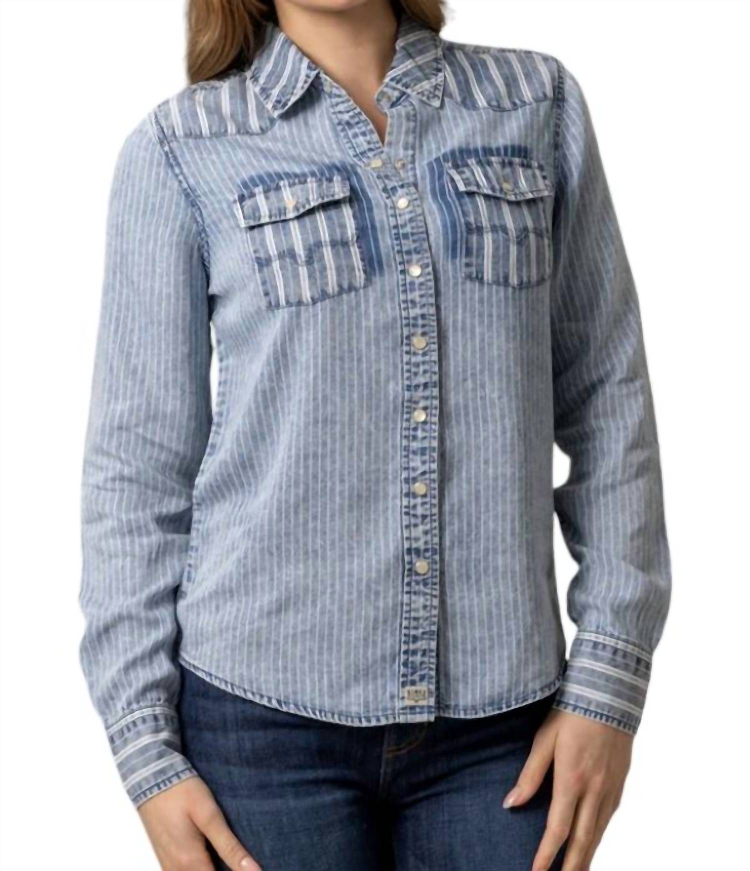 Рубашка Kc Tencel в мелкую полоску Kimes Ranch, цвет mini stripe
Рубашка Kc Tencel в мелкую полоску Kimes Ranch, цвет mini stripe