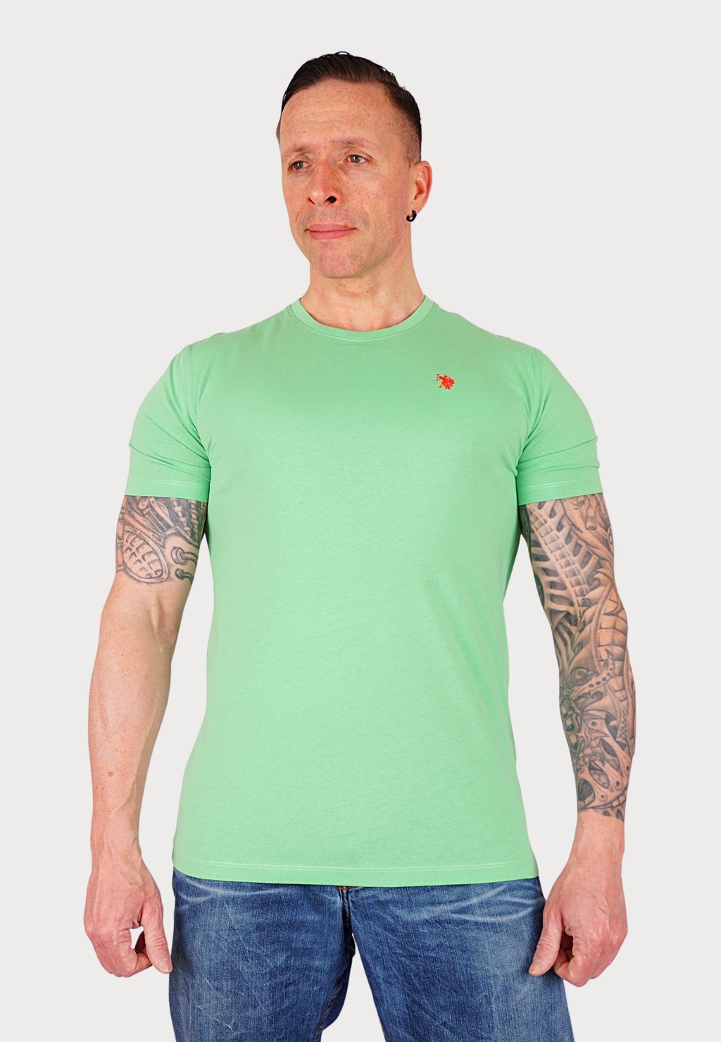 Базовая футболка KURZARM U.S. Polo Assn., светло-зеленый 
Базовая футболка KURZARM U.S. Polo Assn., светло-зеленый