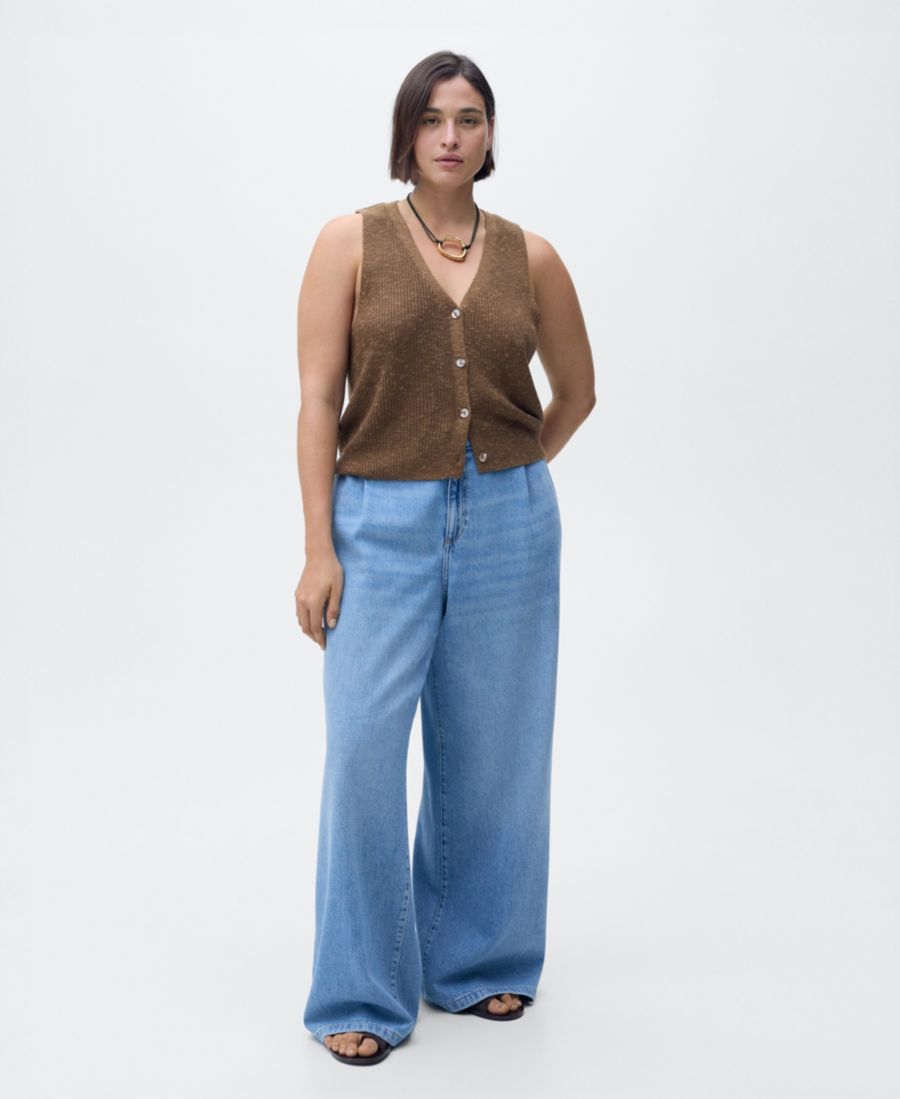 Женские широкие джинсы со складками MANGO, Medium Blue
Женские широкие джинсы со складками MANGO, Medium Blue