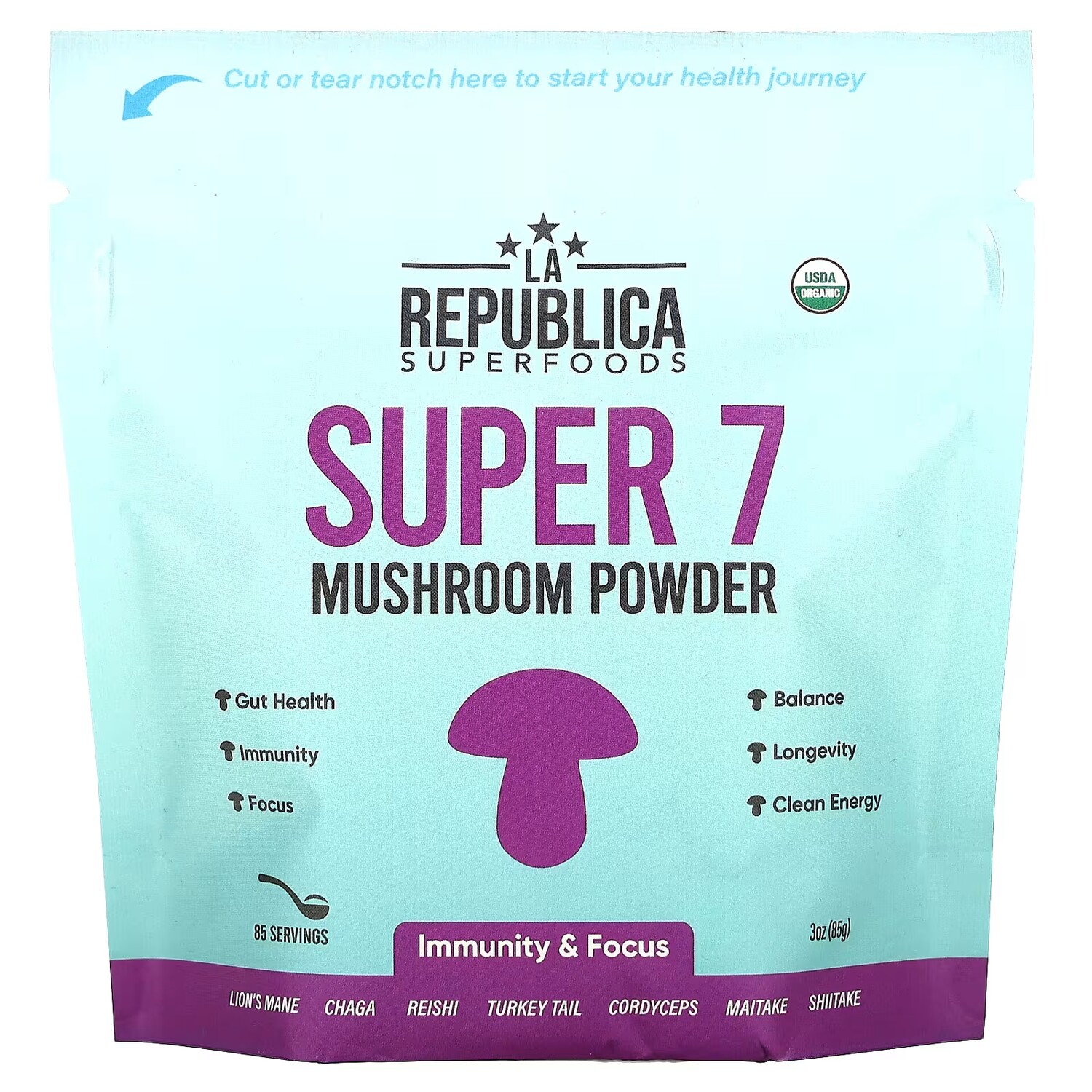 Добавка LA Republica Super 7 Mushroom Powder, 85 г
Добавка LA Republica Super 7 Mushroom Powder, 85 г