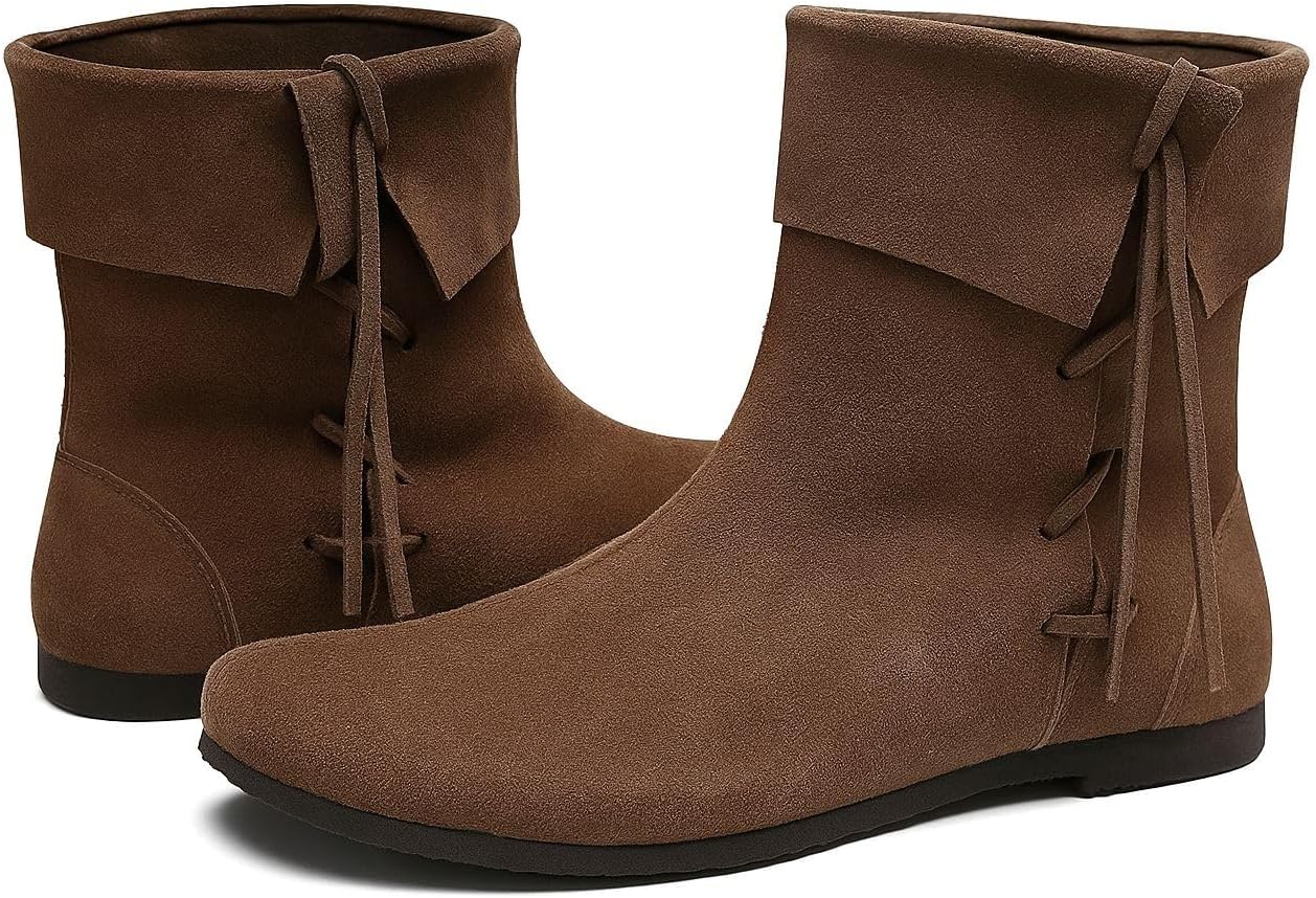 Ботинки из замши AnNafi в средневековом стиле, Косплейные туфли-лоферы на голенище - Ренессансные ботинки, удобная обувь для мужчин SCA LARP, коричневый
Ботинки из замши AnNafi в средневековом стиле, Косплейные туфли-лоферы на голенище - Ренессансные ботинки, удобная обувь для мужчин SCA LARP, коричневый