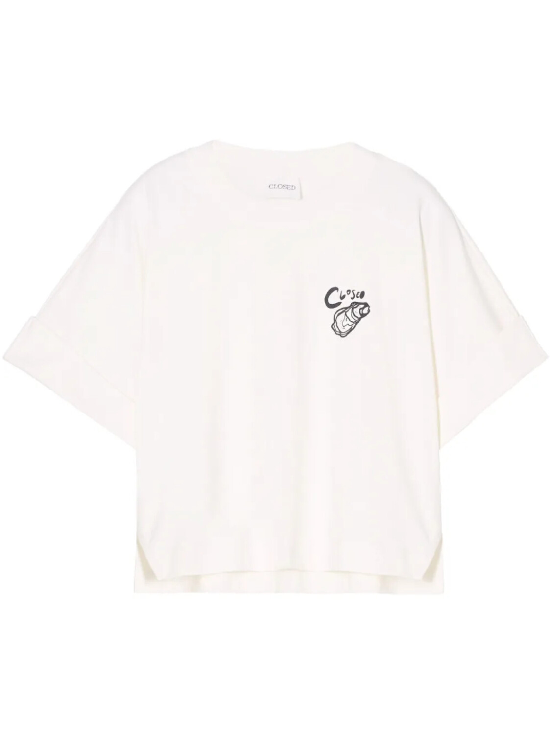 Закрытая хлопковая футболка Closed, нейтральный 
Закрытая хлопковая футболка Closed, нейтральный