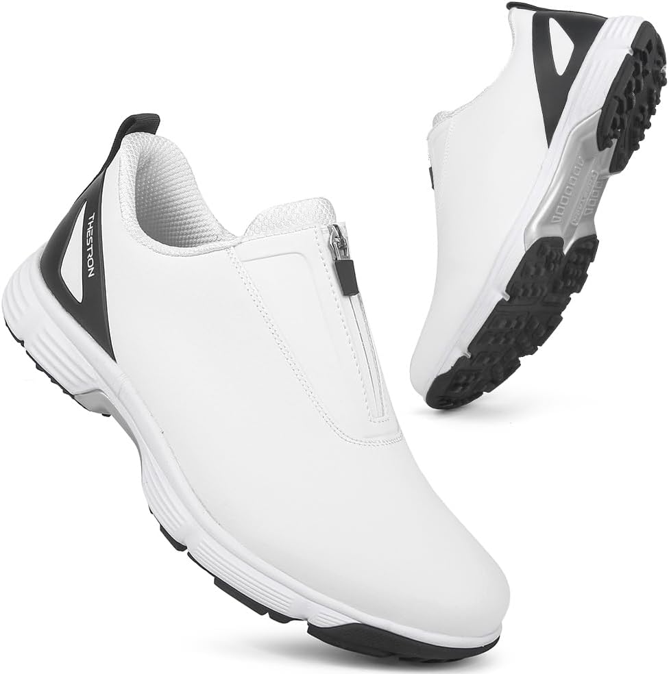 Мужские водонепроницаемые гольф-ботинки THESTRON с молнией, профессиональные гольф-кроссовки без шипов, спортивная обувь для гольфа и ходьбы, удобная обувь для гольфа для мужчин, белый/черный
Мужские водонепроницаемые гольф-ботинки THESTRON с молнией, профессиональные гольф-кроссовки без шипов, спортивная обувь для гольфа и ходьбы, удобная обувь для гольфа для мужчин, белый/черный