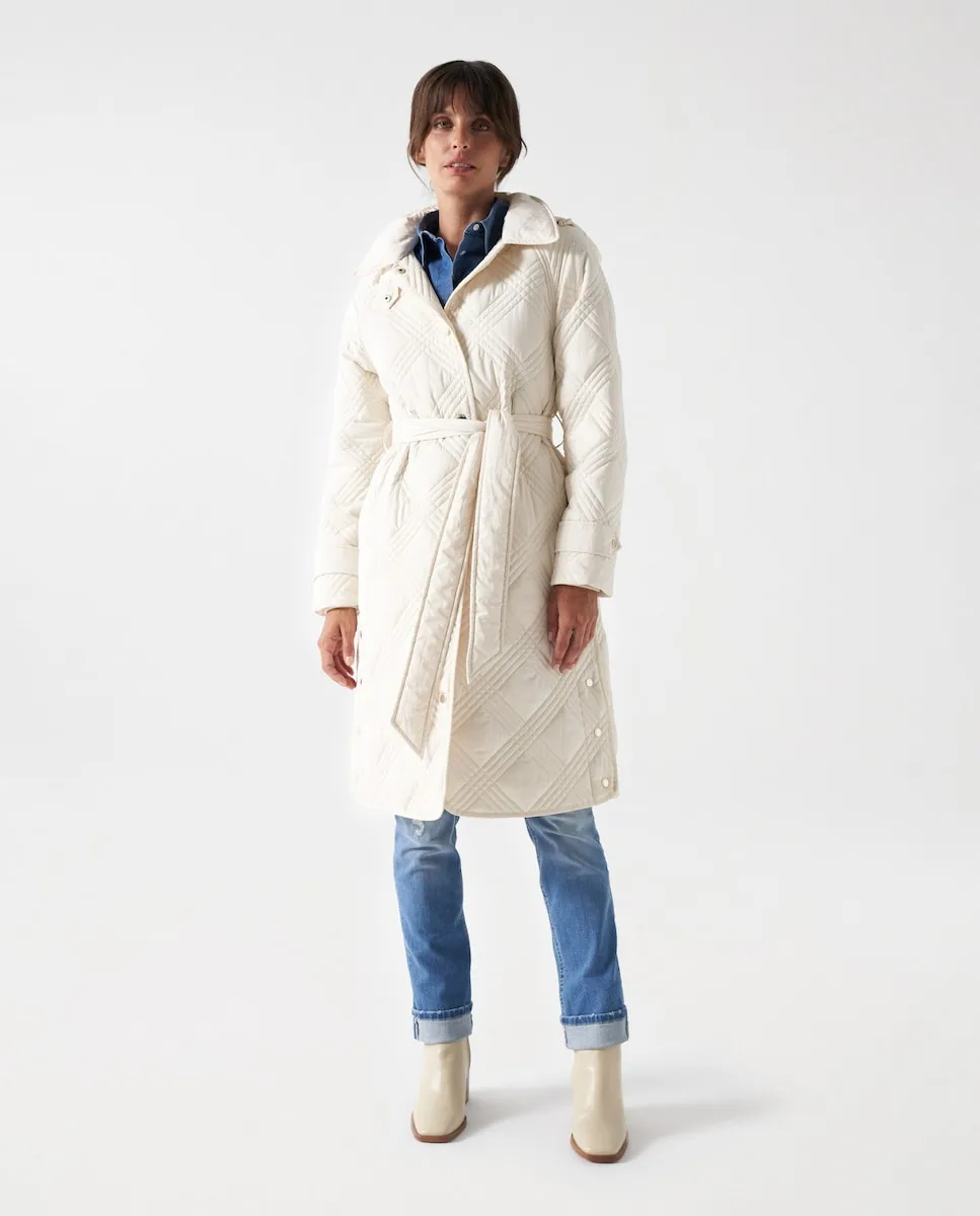 Женское стеганое пальто с поясом Salsa Jeans, белый
Женское стеганое пальто с поясом Salsa Jeans, белый