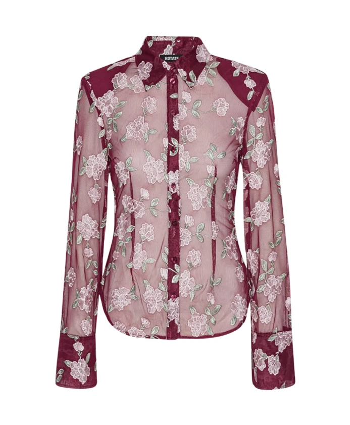 Сетчатая рубашка с цветочным узором в бордовых тонах Rotate Birger Christensen, мультиколор
Сетчатая рубашка с цветочным узором в бордовых тонах Rotate Birger Christensen, мультиколор