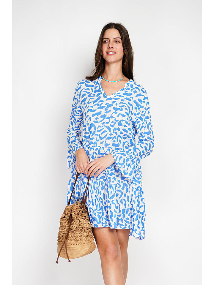 Платье до колена William de Faye, белый/синий 
Платье до колена William de Faye, белый/синий